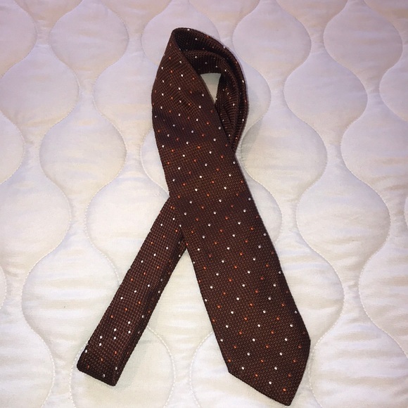 Berg & Berg Hand Made in Italy Men's Textured Silk Dot Print Neck Tie OS - Picture 5 of 12